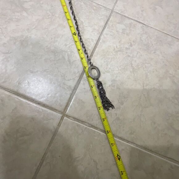 Silver Metal wood ? Belt Hippie Mod Chain tassel Hip Statement Chunky Boho OS - Picture 6 of 7